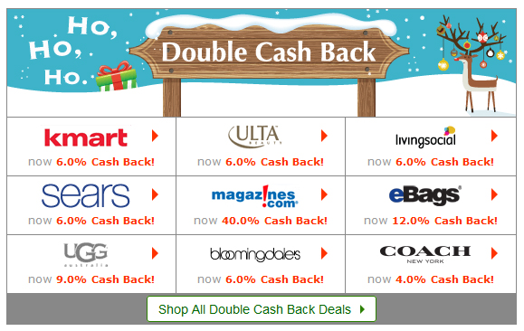 Ebates Holiday Store Percentages