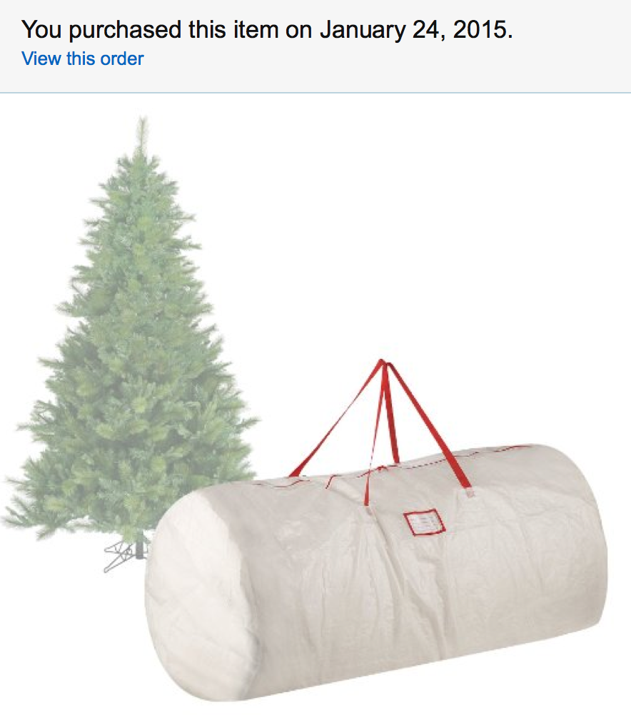 We bought this Christmas Tree Storage Bag so our tree would easily fit in our attic opening!