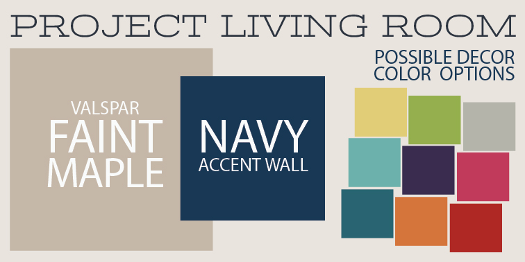 Beige, Navy, & Colors - Living Room Color Scheme Idea