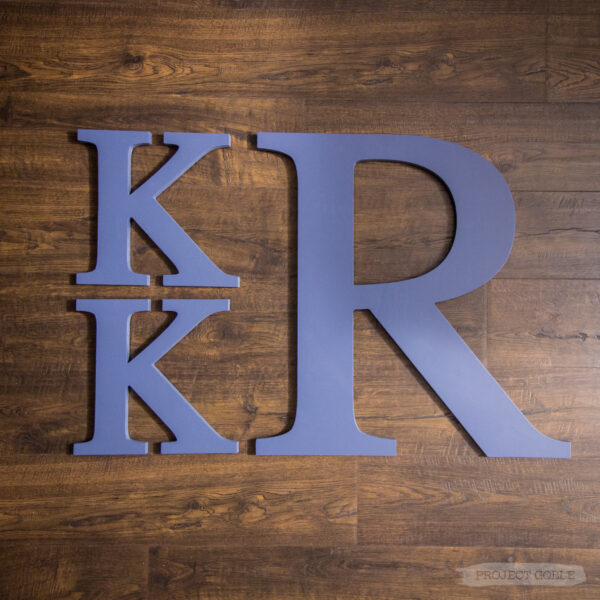 Stacked Three Letter Monogram Sign by Project Goble