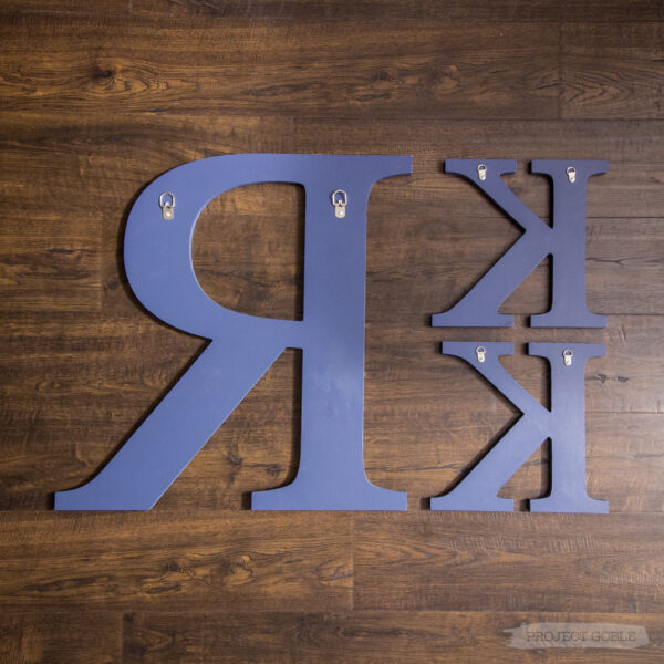 Stacked Three Letter Monogram Sign by Project Goble